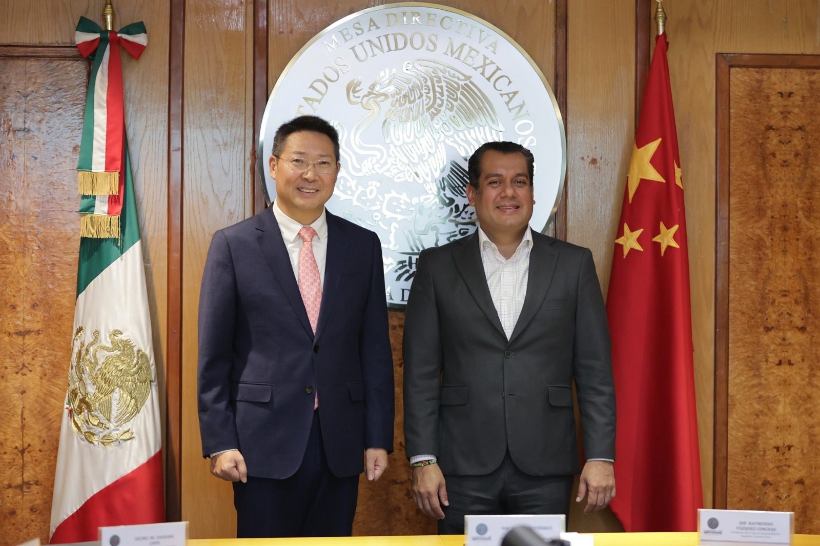 El presidente de la Cámara de Diputados, Sergio Gutiérrez Luna, se reunió con el embajador de la República Popular China en México, Chen Daojiang