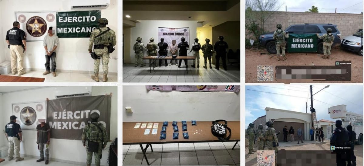 Mesa Estatal de Seguridad logra decomiso de seis costales con marihuana, arsenal de armas y cargadores en operativos conjuntos