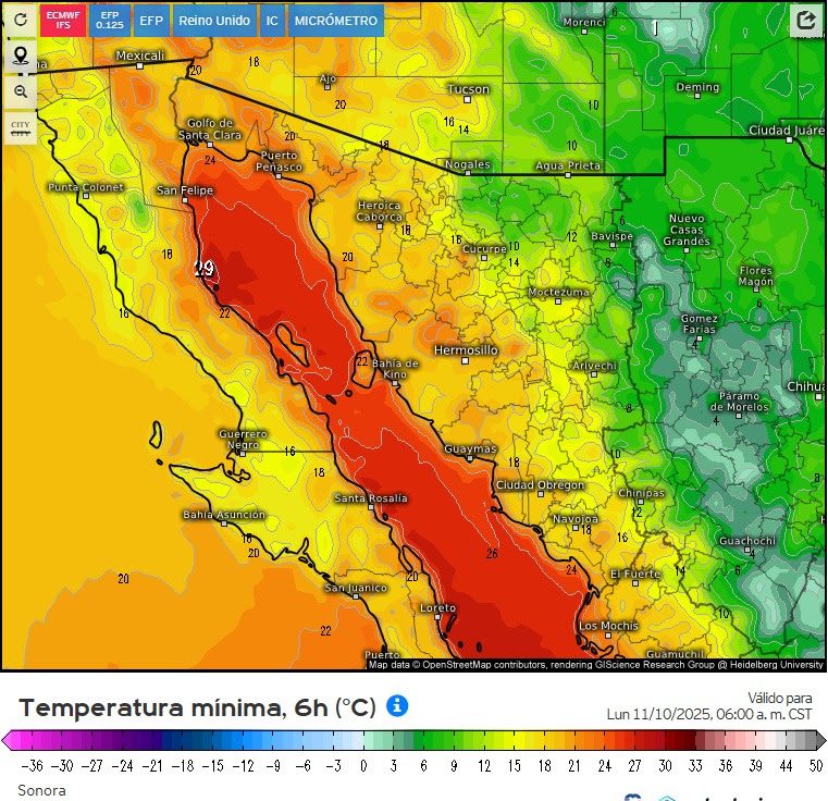 Prevé Gobierno de Sonora bajas temperaturas en región montañosa por frente frío