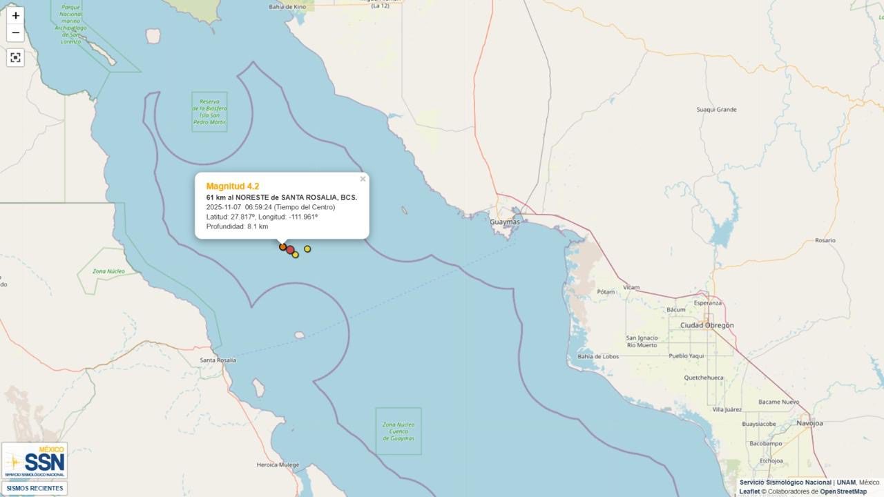Realizan revisiones preventivas por sismos registrados en Golfo de California