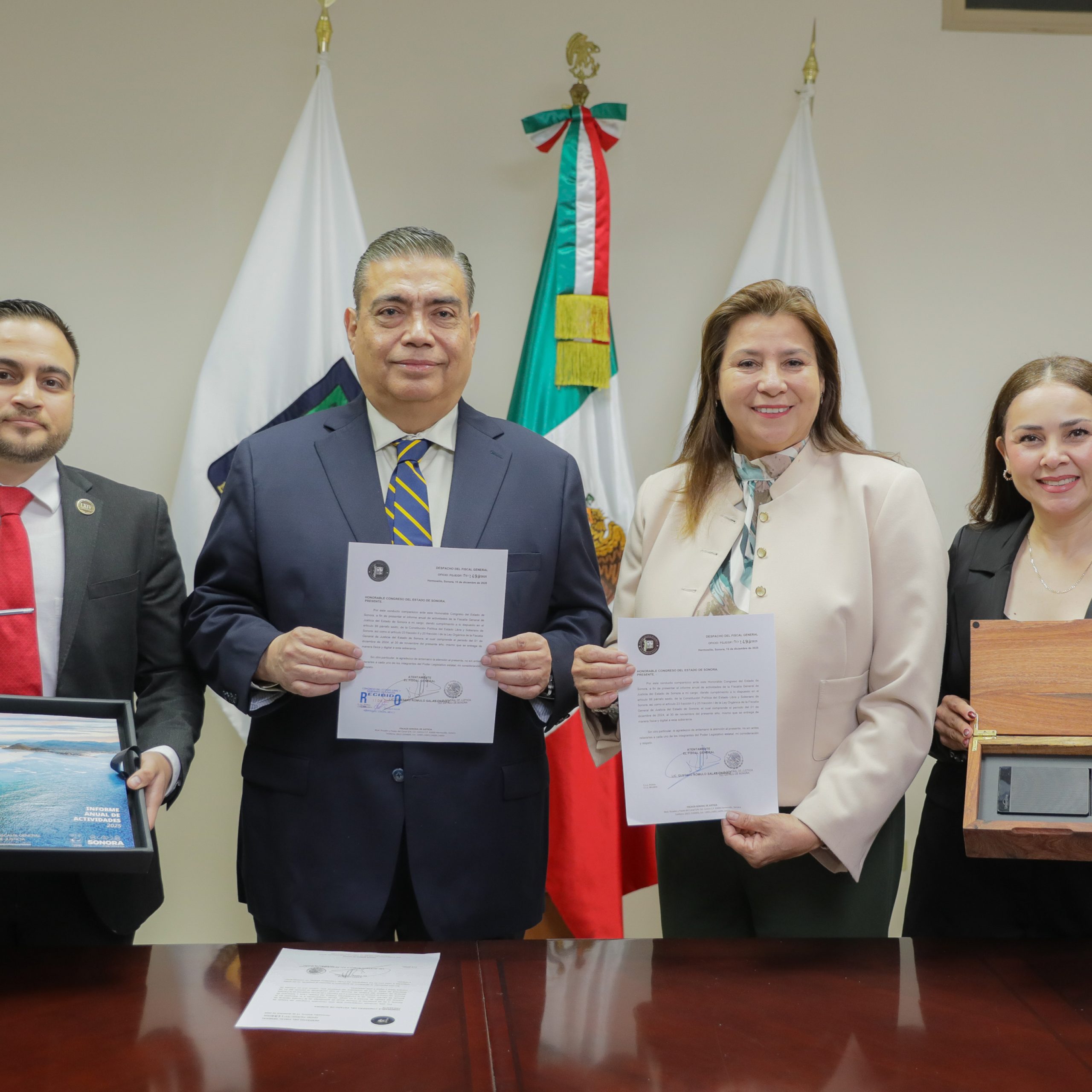 Entrega la Fiscalía General de Justicia su informe anual de labores al Congreso de Sonora