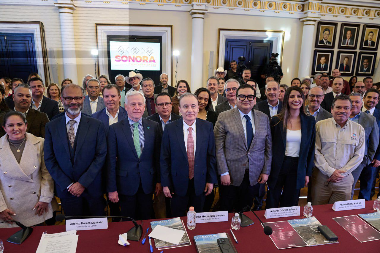 Concreta Gobernador acuerdo de financiamiento para infraestructura sostenible en Sonora