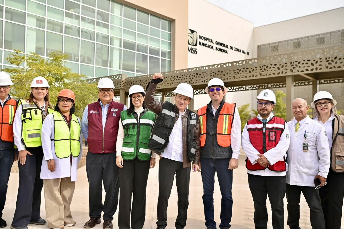 Supervisa Gobernador Durazo hospital del IMSS-Navojoa, lleva avance del 96%