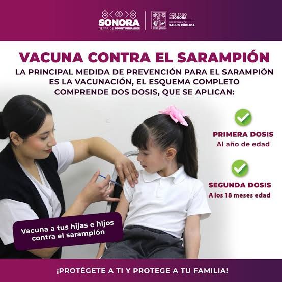 Con esquema completo de vacunación, no es necesario uso de cubrebocas contra sarampión