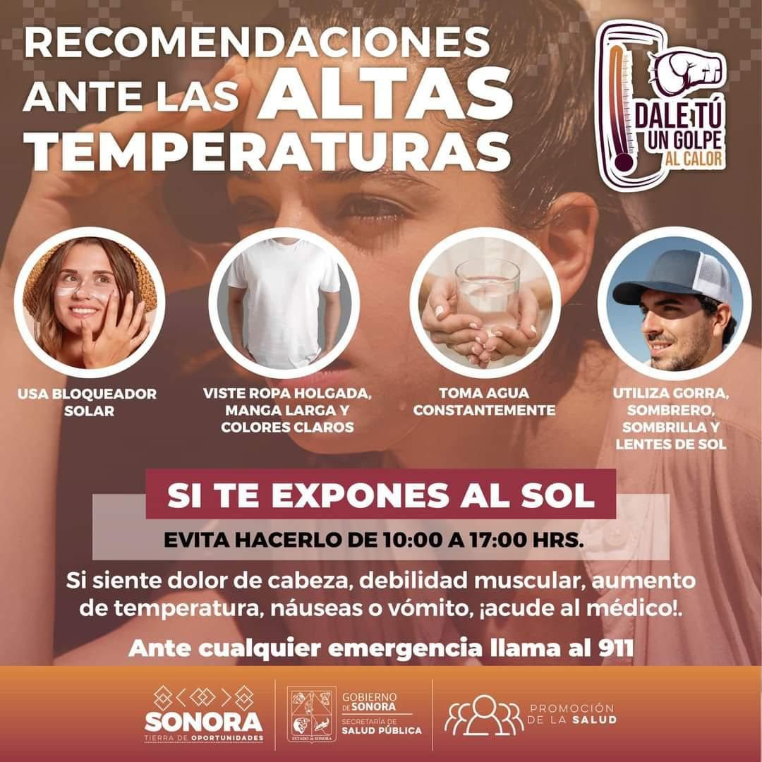 Exhorta Salud Sonora a protegerse ante altas temperaturas en la entidad