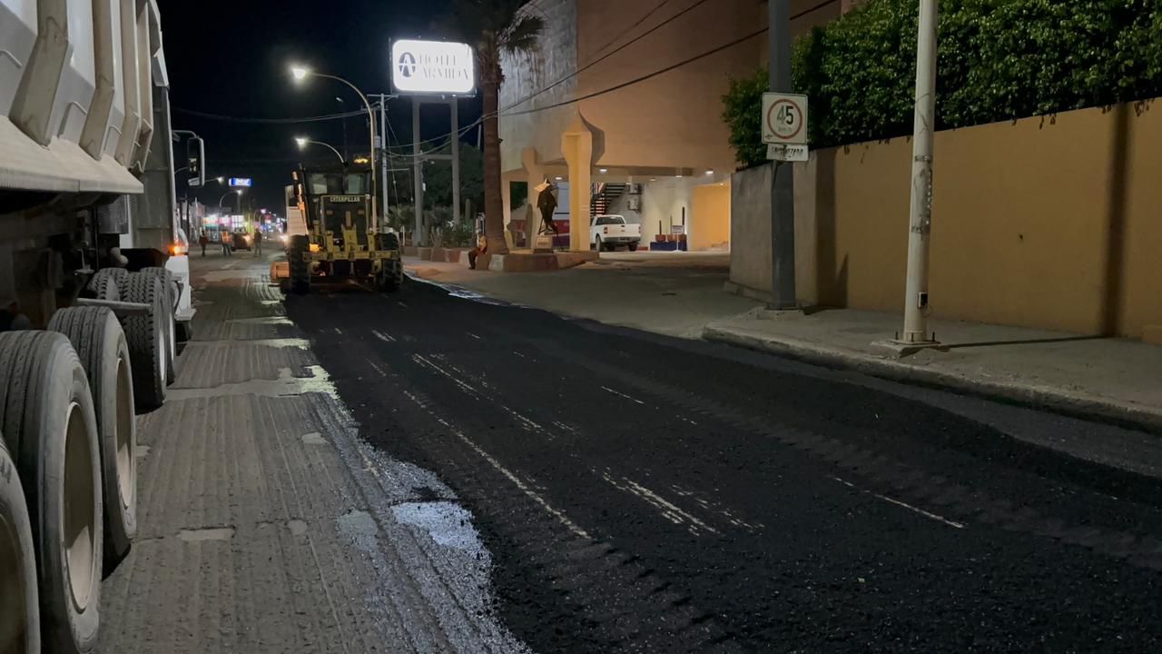 Avanza obra de rehabilitación en la Calzada para mejorar vialidad en Guaymas